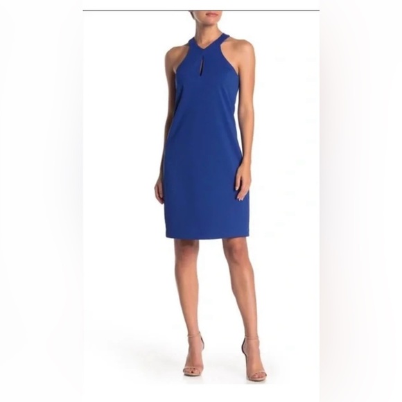 Trina Turk Honor Keyhole Halter Dress $158 Punch Size 2 NWT Blue C14 - Picture 2 of 10